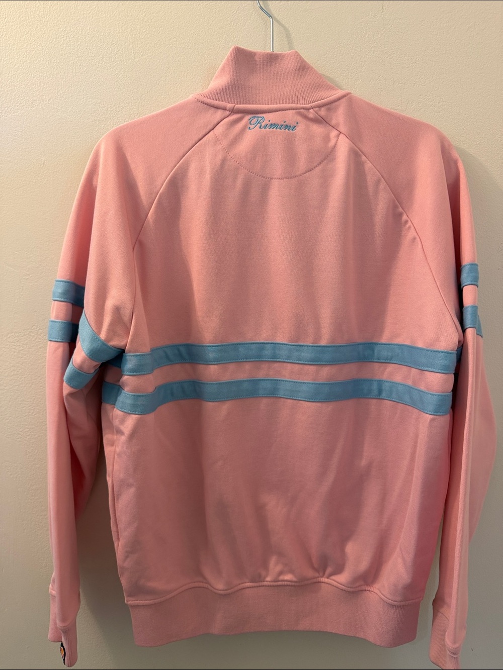 Ellesse Pink Zip-Up Track Jacket with Light Blue Stripes - Picture 7 of 9